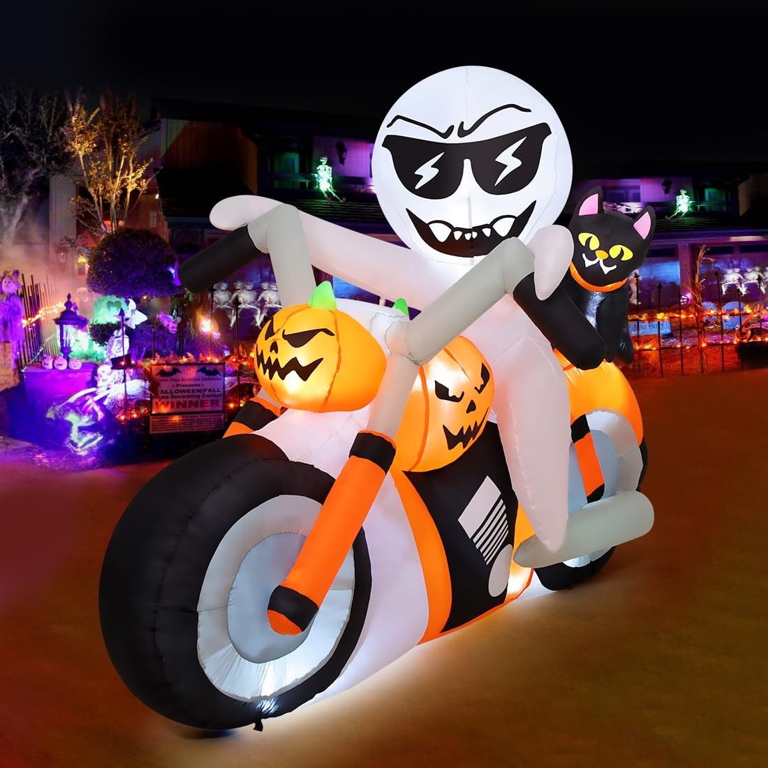 COMIN 6 FT Halloween Inflatable Ghost with Built-in LEDs Outdoor Lawn Decor COMIN 6 FT Halloween Inflatable Ghost with Built-in LEDs Outdoor Lawn Decor