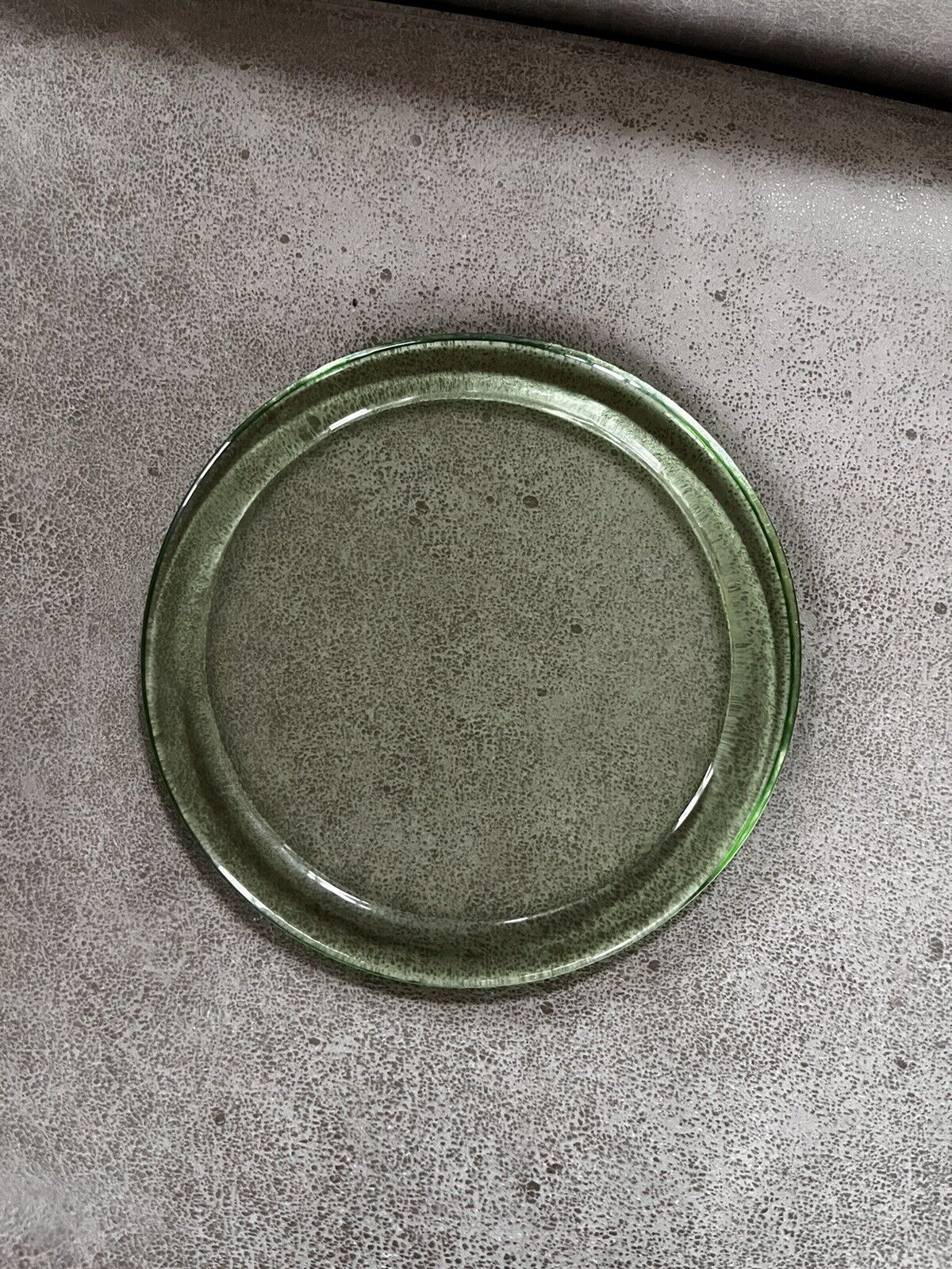 Older Clear Green Glass Trivet 8” Round