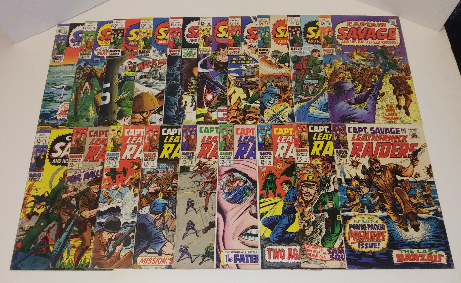 Captain Savage and His Leatherneck Raiders #1-19 Marvel Comics 1967 lot set run Captain Savage and His Leatherneck Raiders #1-19 Marvel Comics 1967 lot set run