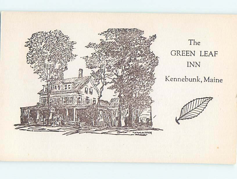 Unused Pre-1980 GREEN LEAF INN Kennebunk Maine ME L0476 Unused Pre-1980 GREEN LEAF INN Kennebunk Maine ME L0476