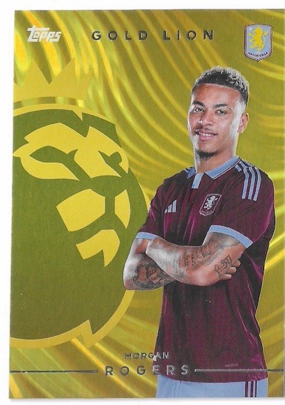 Topps Premier League Morgan Rogers Aston Villa Gold Lion Insert