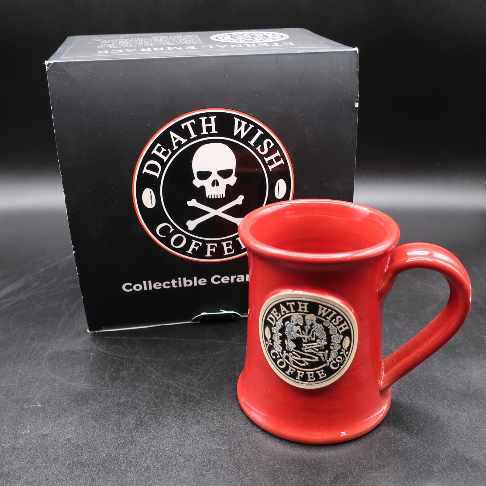 Death Wish Coffee ETERNAL EMBRACE 2001/4000 Deneen Pottery Rare Skull Mori