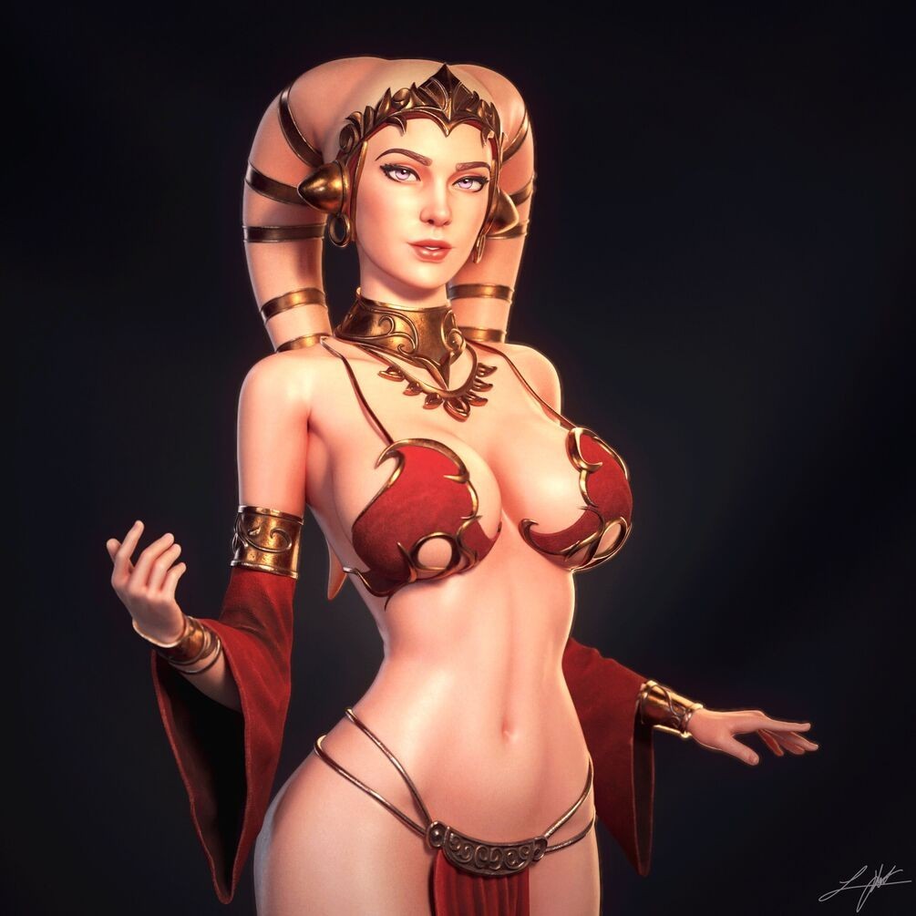 Twi\'lek Woman Fan Art  Resin Statue Pro Painted 1/6 Scale - Made To Order.