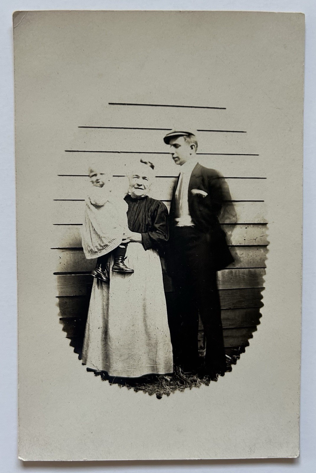 Antique RPPC Three Generations Family Portrait Baby Father Grandmother Postcard Antique RPPC Three Generations Family Portrait Baby Father Grandmother Postcard