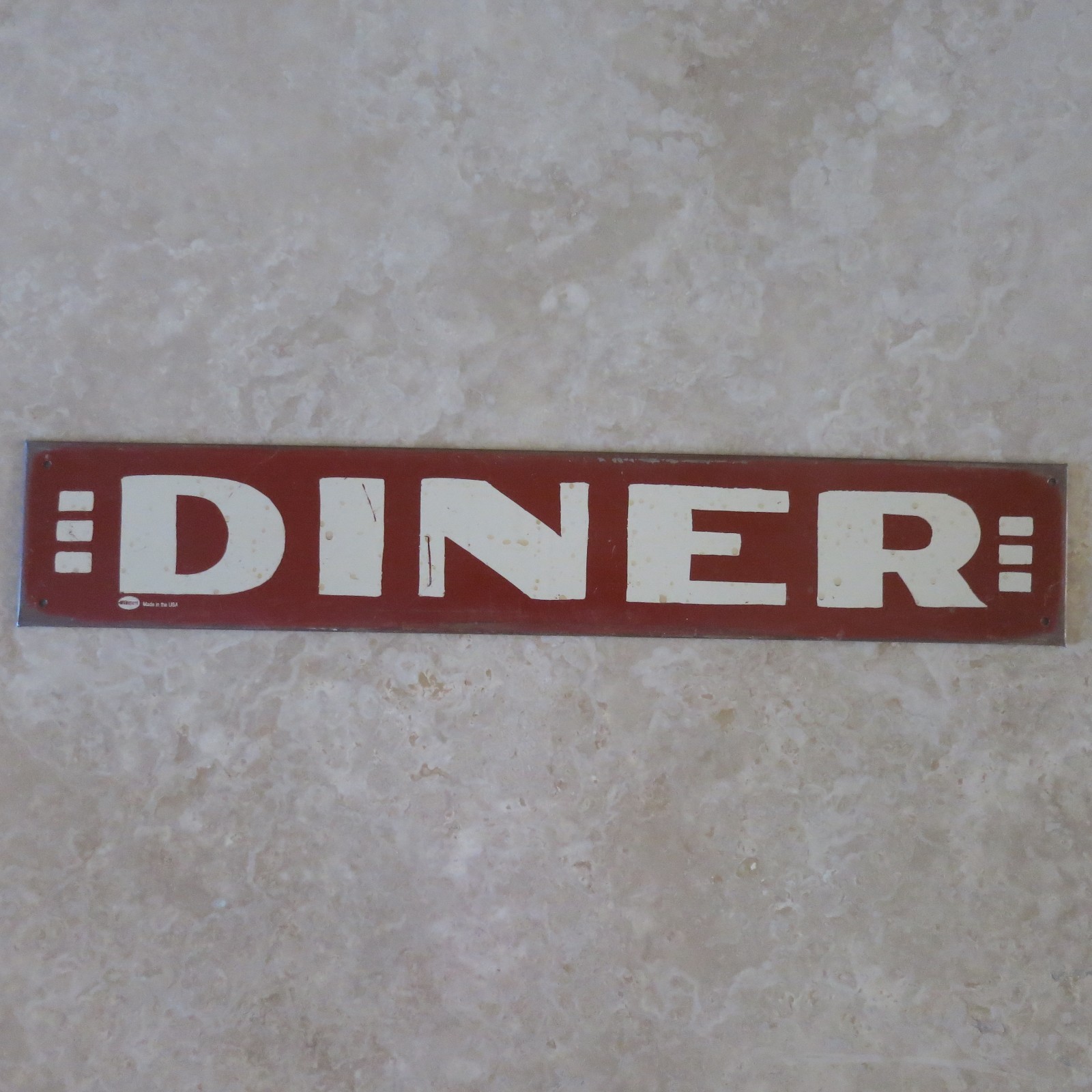 Mummert Retro Vintage Distressed Red & Off White Diner Metal Sign