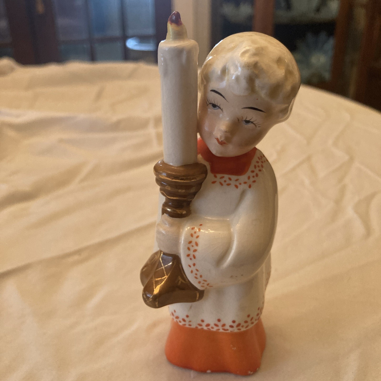 Vintage Original Arnart Creation Boy Angel Holding Candle Japan 5.25” Vintage Original Arnart Creation Boy Angel Holding Candle Japan 5.25”