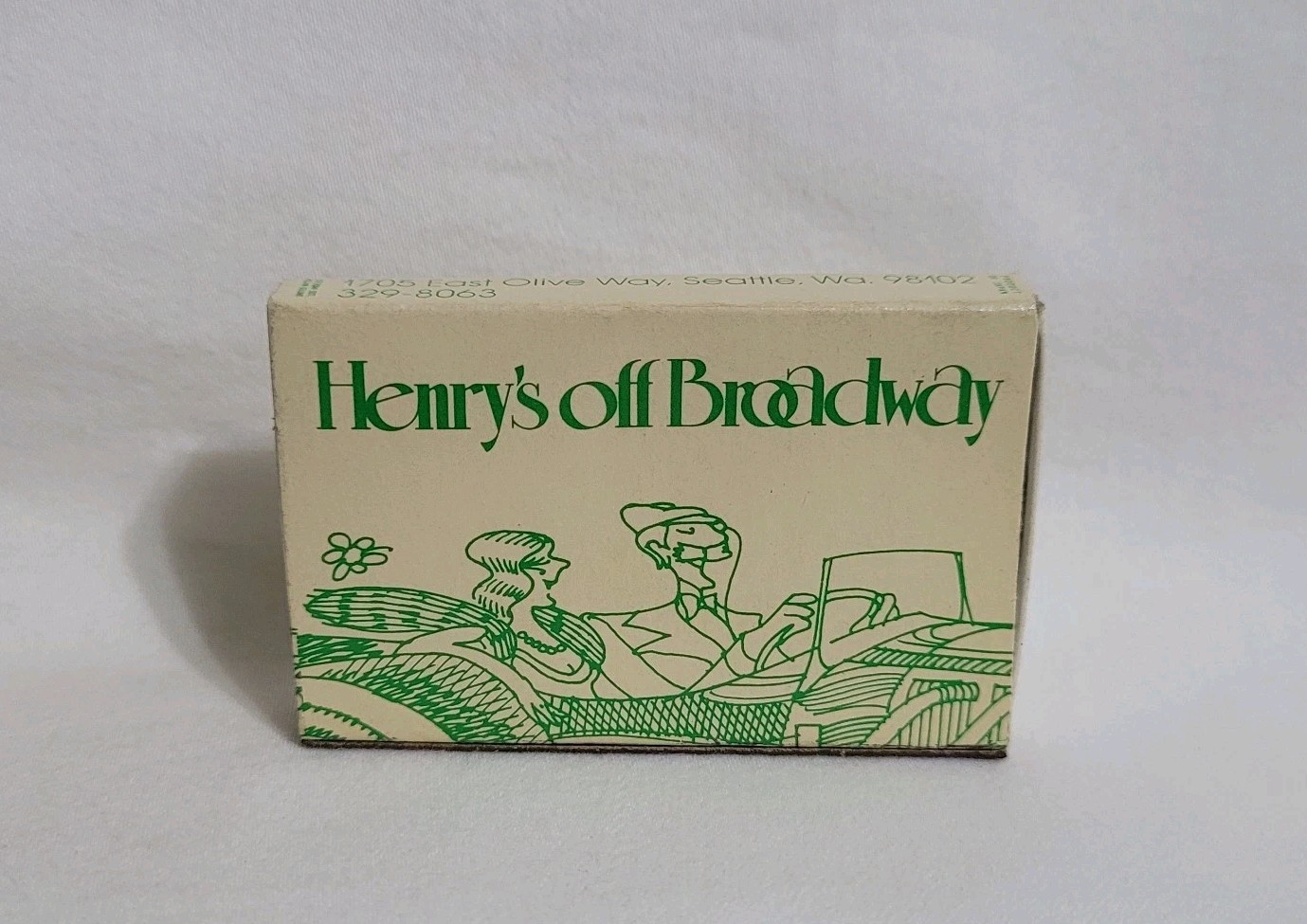 Vintage Henry's Off Broadway Restaurant Matchbox Seattle WA Advertising Matches