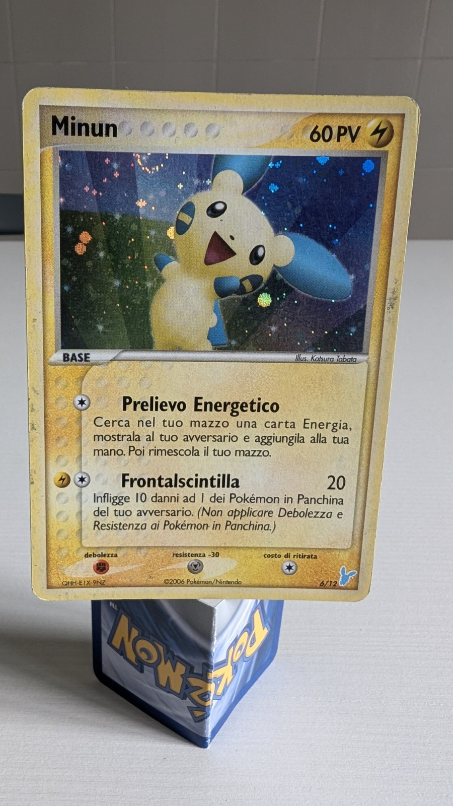 Pokemon Card Minun 6/12 Promo Trainer Kit Holo Light Played Ita