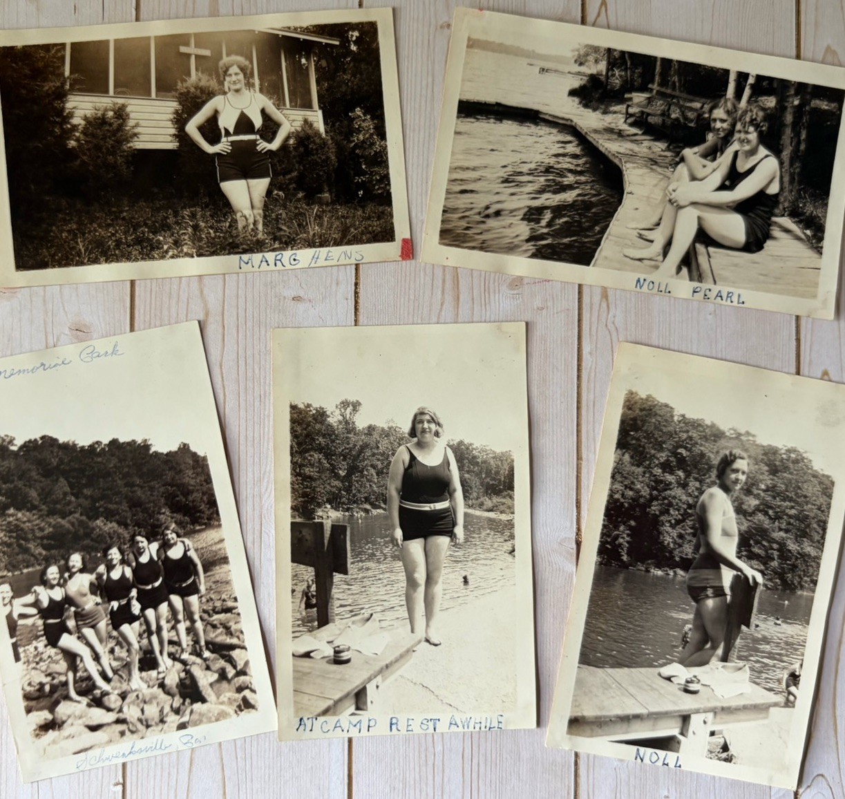 Vintage Snapshot Photo 1920s Women Swimsuits