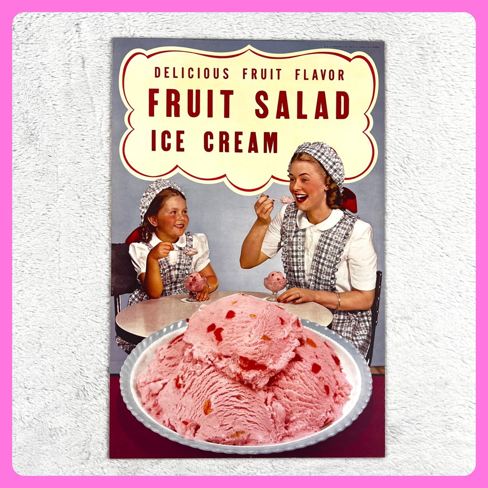 1949 Fruit Salad Ice Cream Vintage Advertising Sign 20