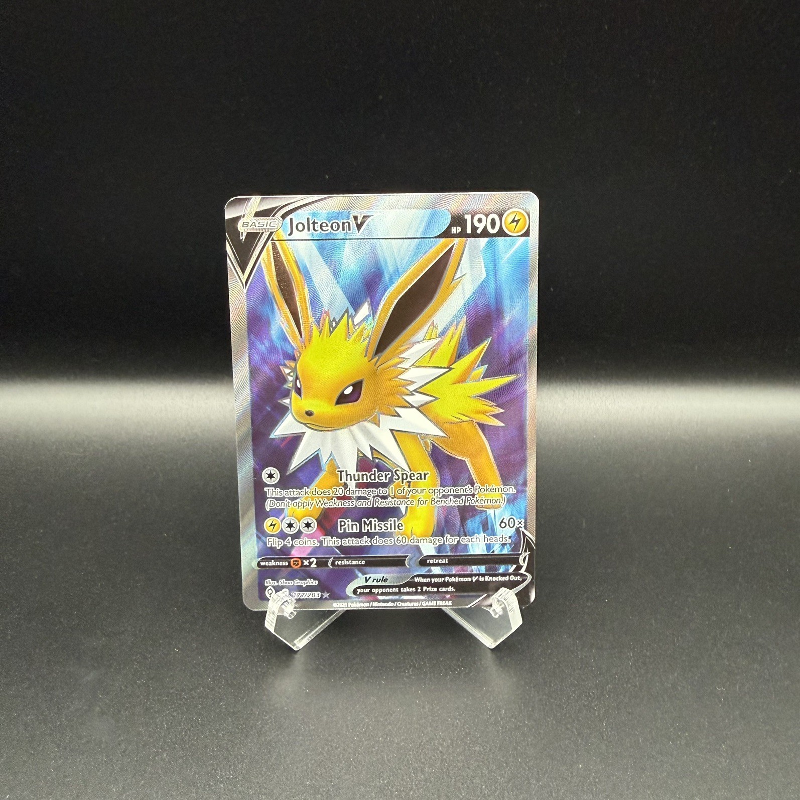 Pokemon Cards Jolteon V 177/203 Holo Evolving Skies Ultra Rare