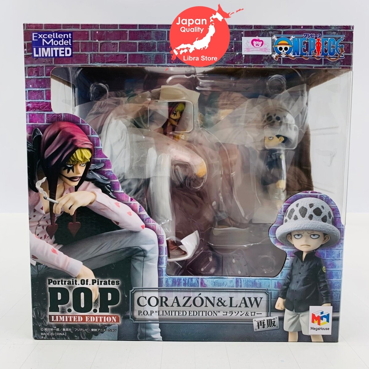 RARE One Piece Portrait.Of.Pirates LIMITED EDITION Law & Corazon Figure EXPRESS