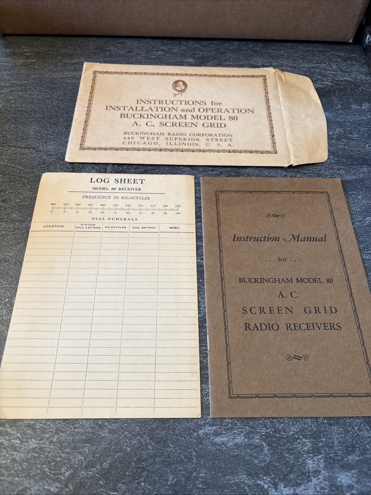 Vintage Buckingham Radio Corporation 1928 Model 80 Radio Instructions Rare Nice