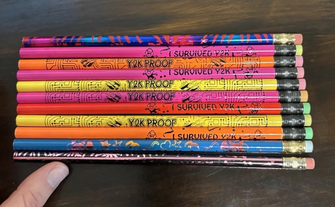 Vintage 90s Y2k Pencil Lot of 11 Metallic Colorful Unsharpened Survived Y2K Vintage 90s Y2k Pencil Lot of 11 Metallic Colorful Unsharpened Survived Y2K