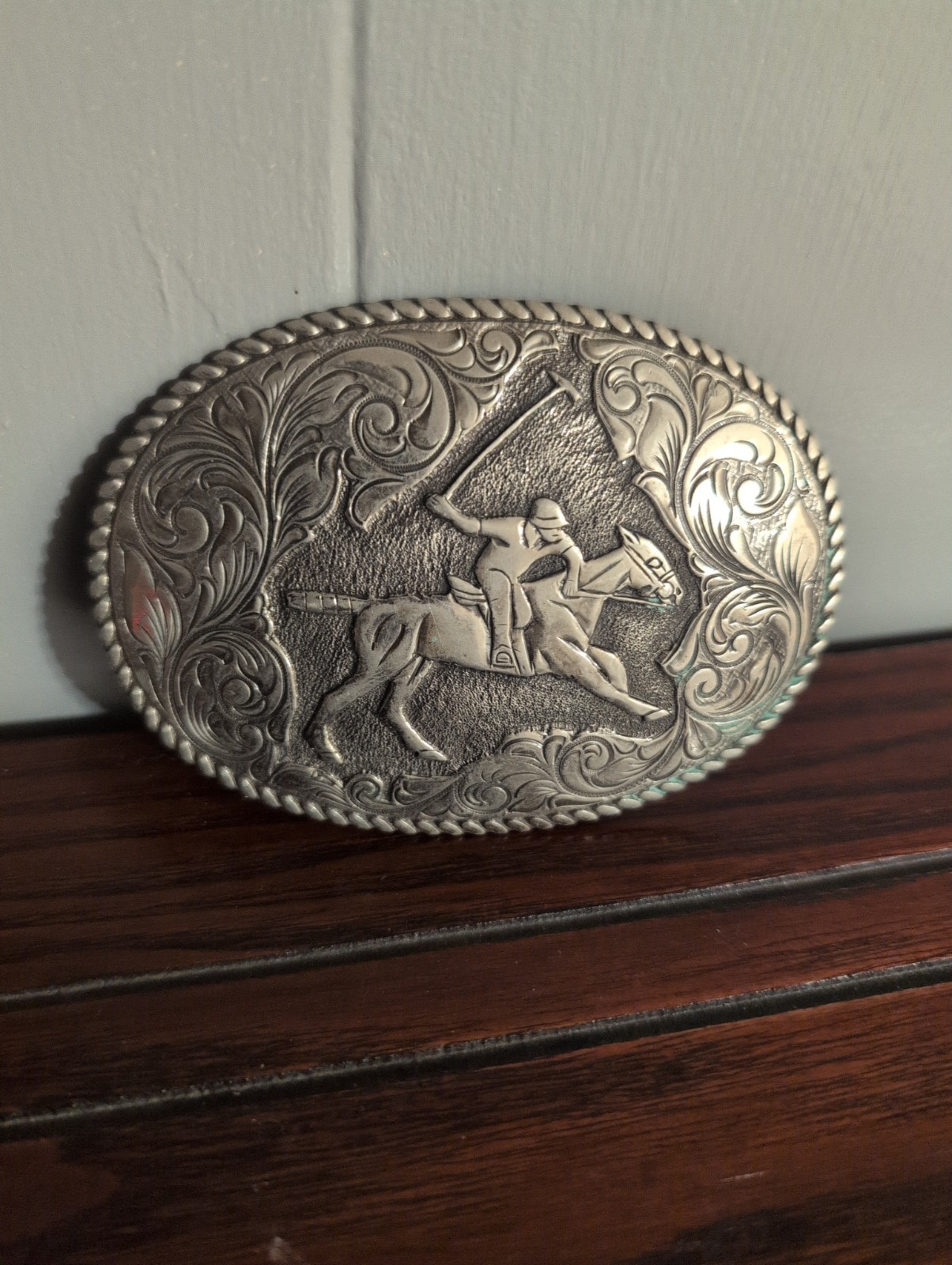 Vintage Crumrine Polo Horse Riding Silver Plate Belt Buckle Vintage Crumrine Polo Horse Riding Silver Plate Belt Buckle
