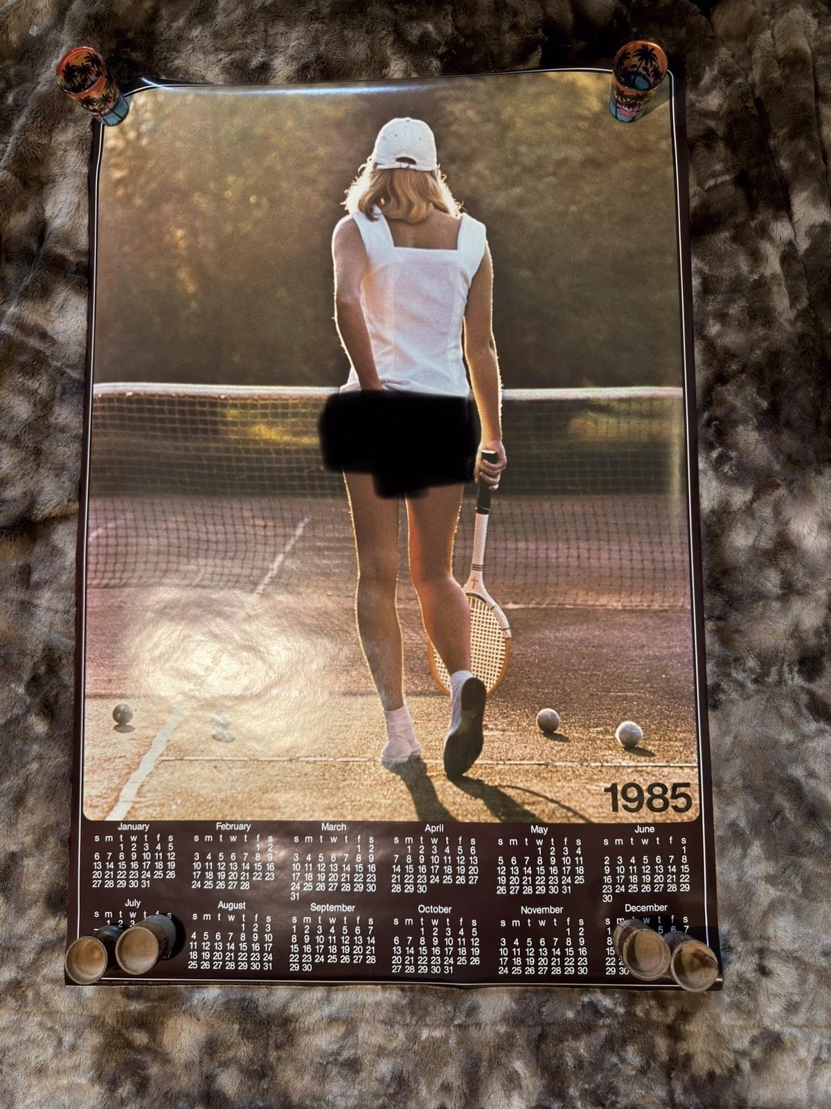 Vintage Iconic Tennis Girl Calendar - 1985 US