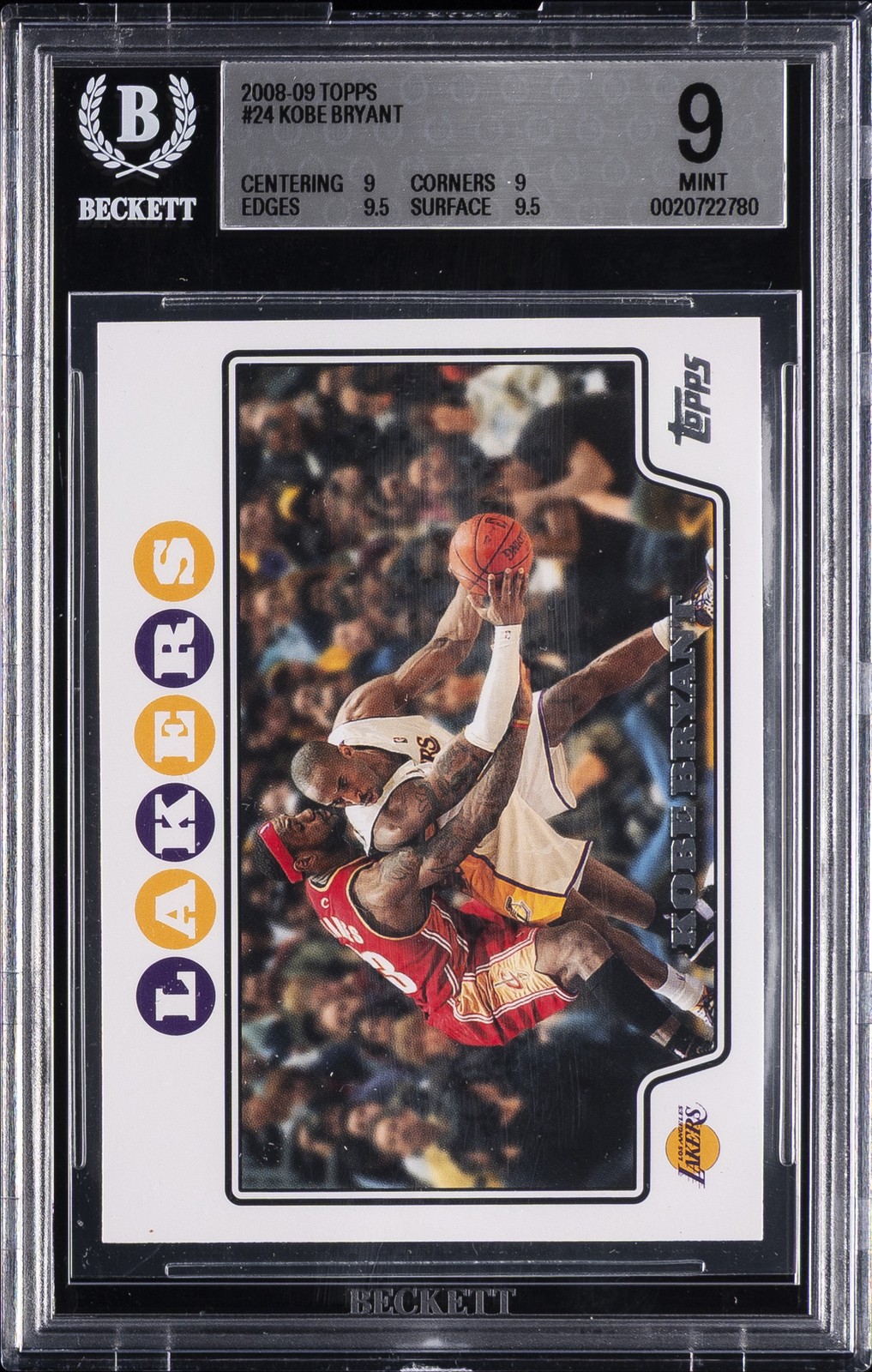 2008-09 TOPPS #24 KOBE BRYANT BGS 9