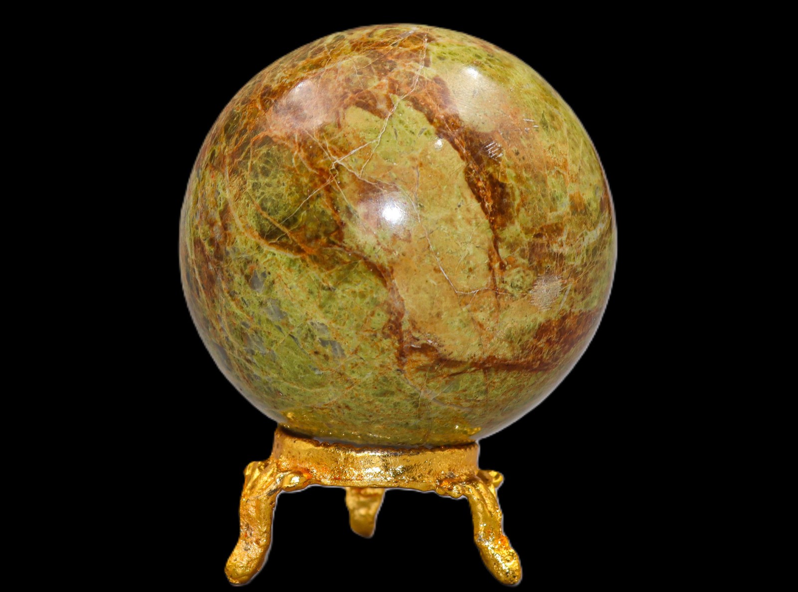 Green Vesuvianite Stone Reiki Crystal Sphere: 60MM Healing Charged Stone
