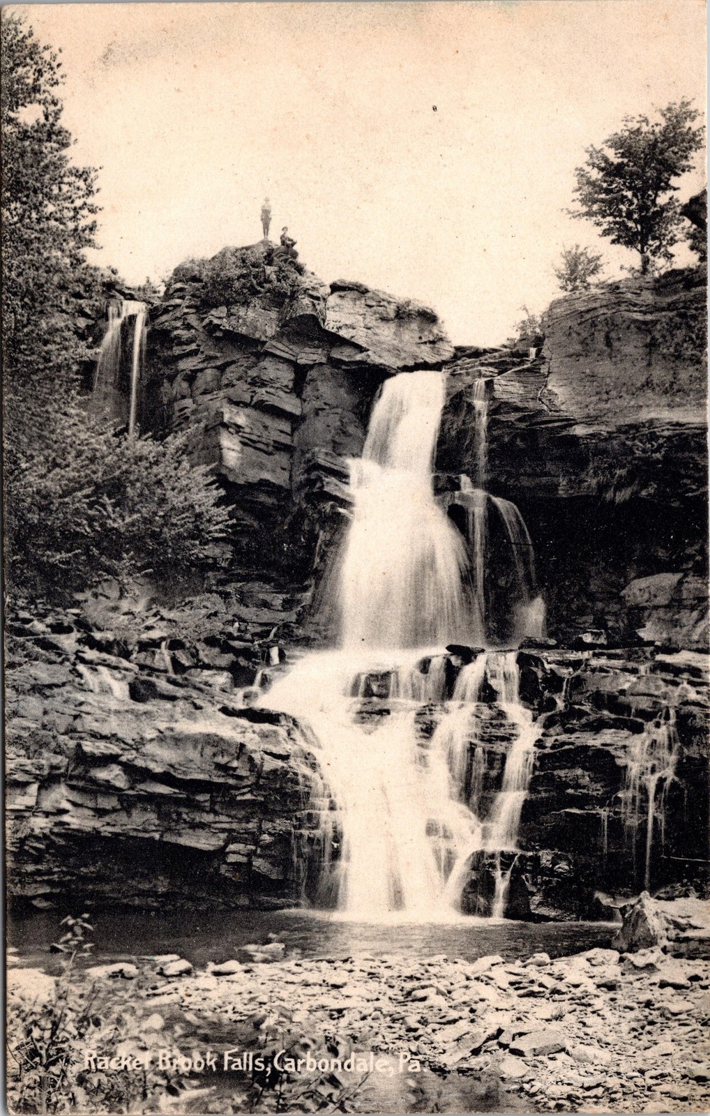 Vintage Postcard Racket Brook Falls Carbondale Pa B&W Rotograph Germany UDB USA