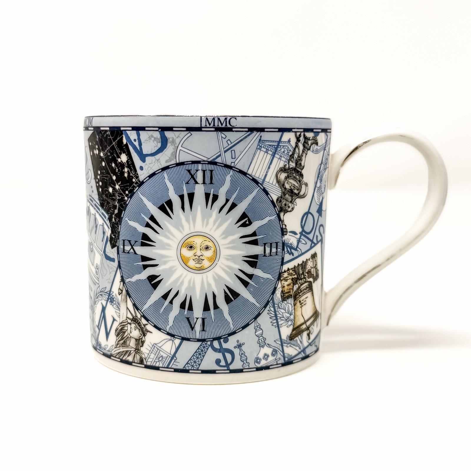 Vintage 1999 Wedgwood Millennium Bone China Mug Celestial Sun Clock England