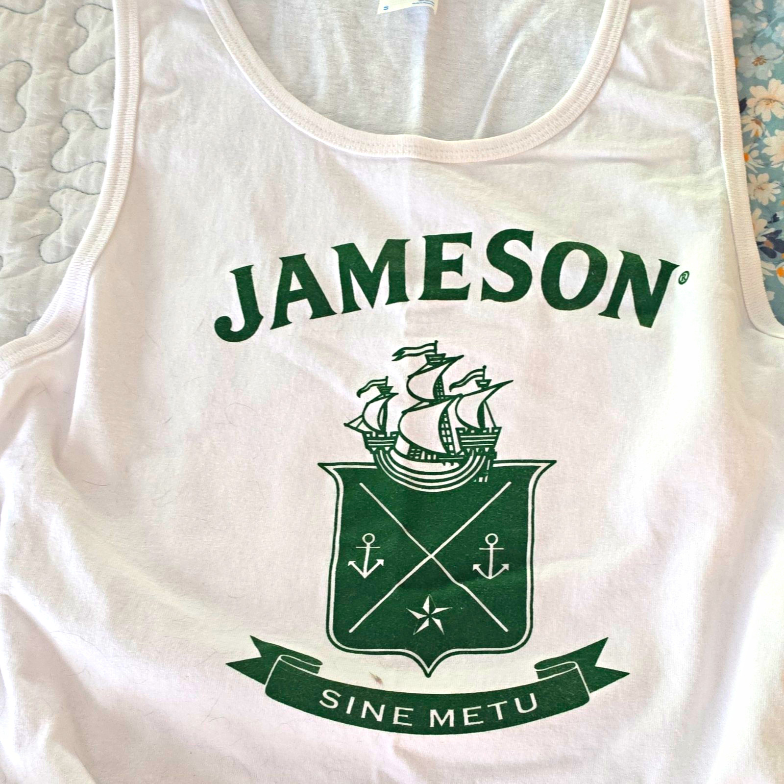 Port & Company Jameson Distillery Advertising Tank Top Shirt White/Green