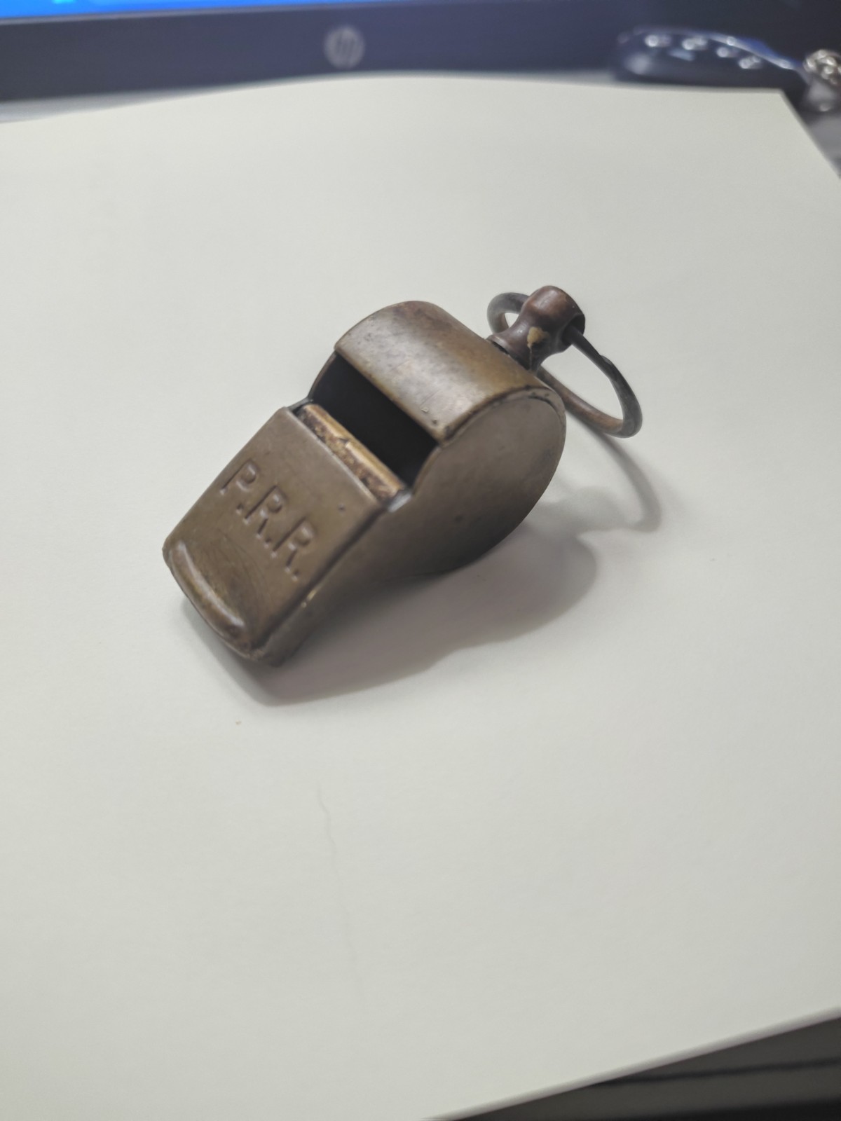 P.R.R. Pennsylvania Railroad Train Conductor's Whistle Brakeman Stamped Antique