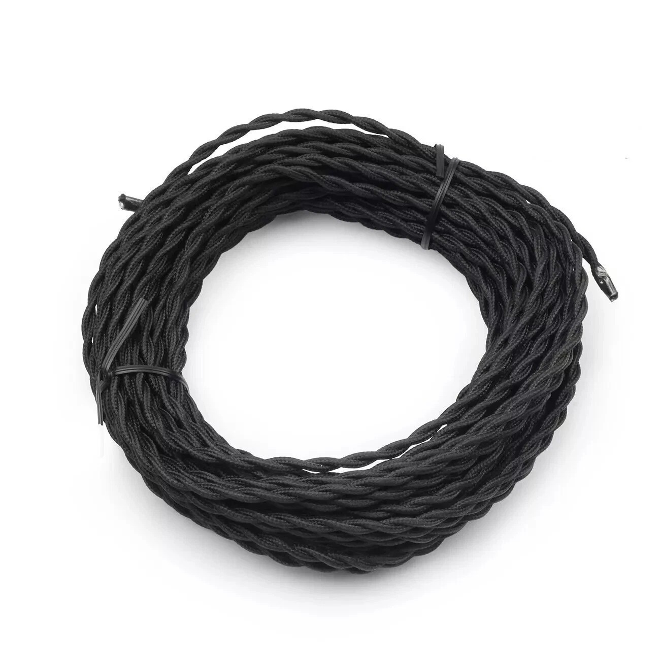 50ft Black Twisted Cloth Covered Wire Vintage Antique Lamp Cord Electrical 300 V 50ft Black Twisted Cloth Covered Wire Vintage Antique Lamp Cord Electrical 300 V