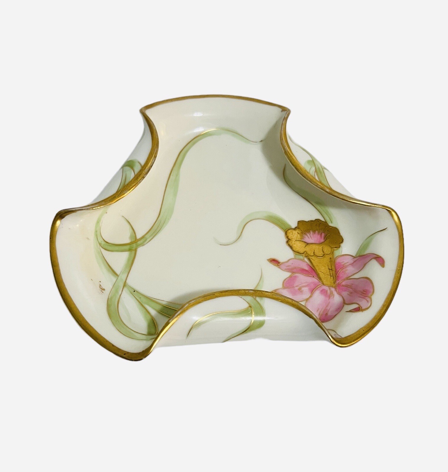 Antique Limoges Hand Painted Floral Orchid Design plate signed