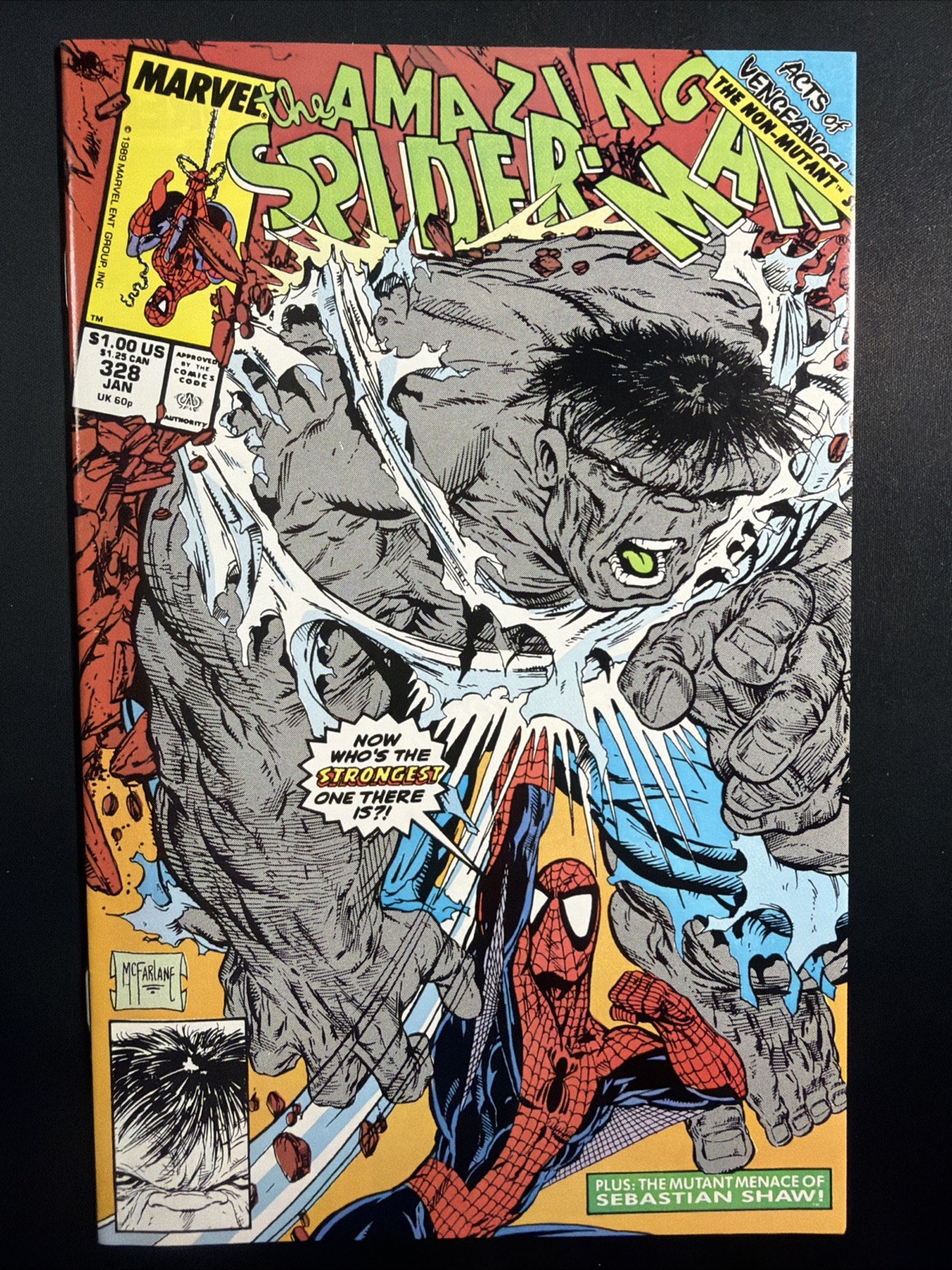 The Amazing Spider-Man #328 1989 Marvel Comics Todd McFarlane vs Hulk NM-