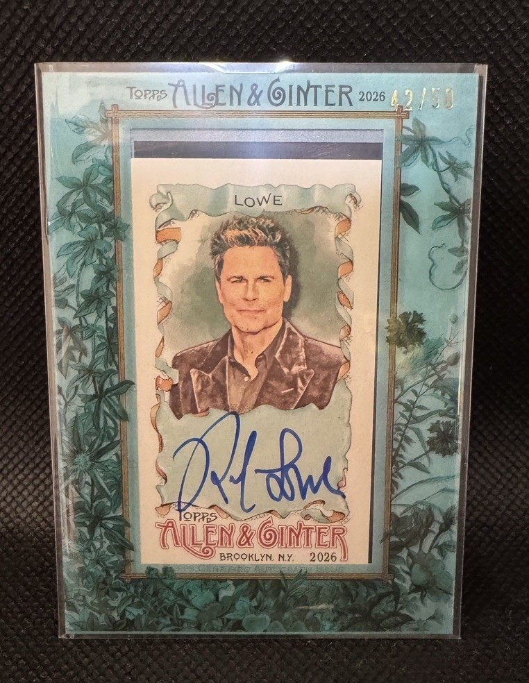 Topps 2026 Allen & Ginter Rob Lowe Star Autograph MA-RL #42/50 Topps 2026 Allen & Ginter Rob Lowe Star Autograph MA-RL #42/50