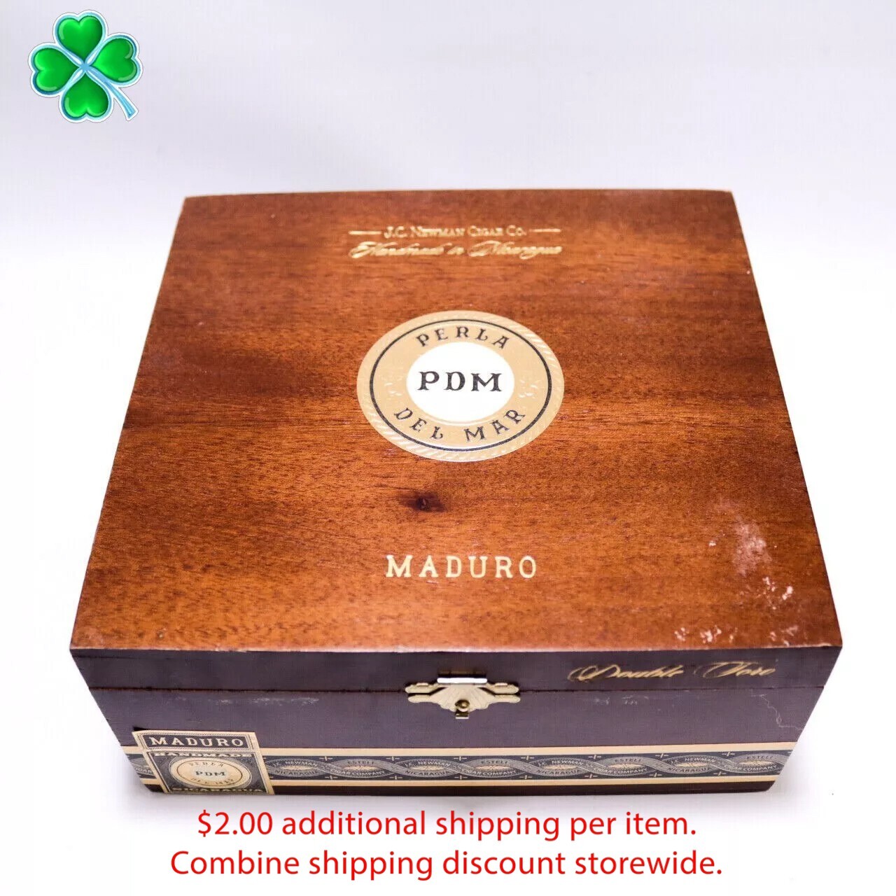 Perla del Mar Double Toro Maduro Empty Wood Cigar Box 7.5 Perla del Mar Double Toro Maduro Empty Wood Cigar Box 7.5