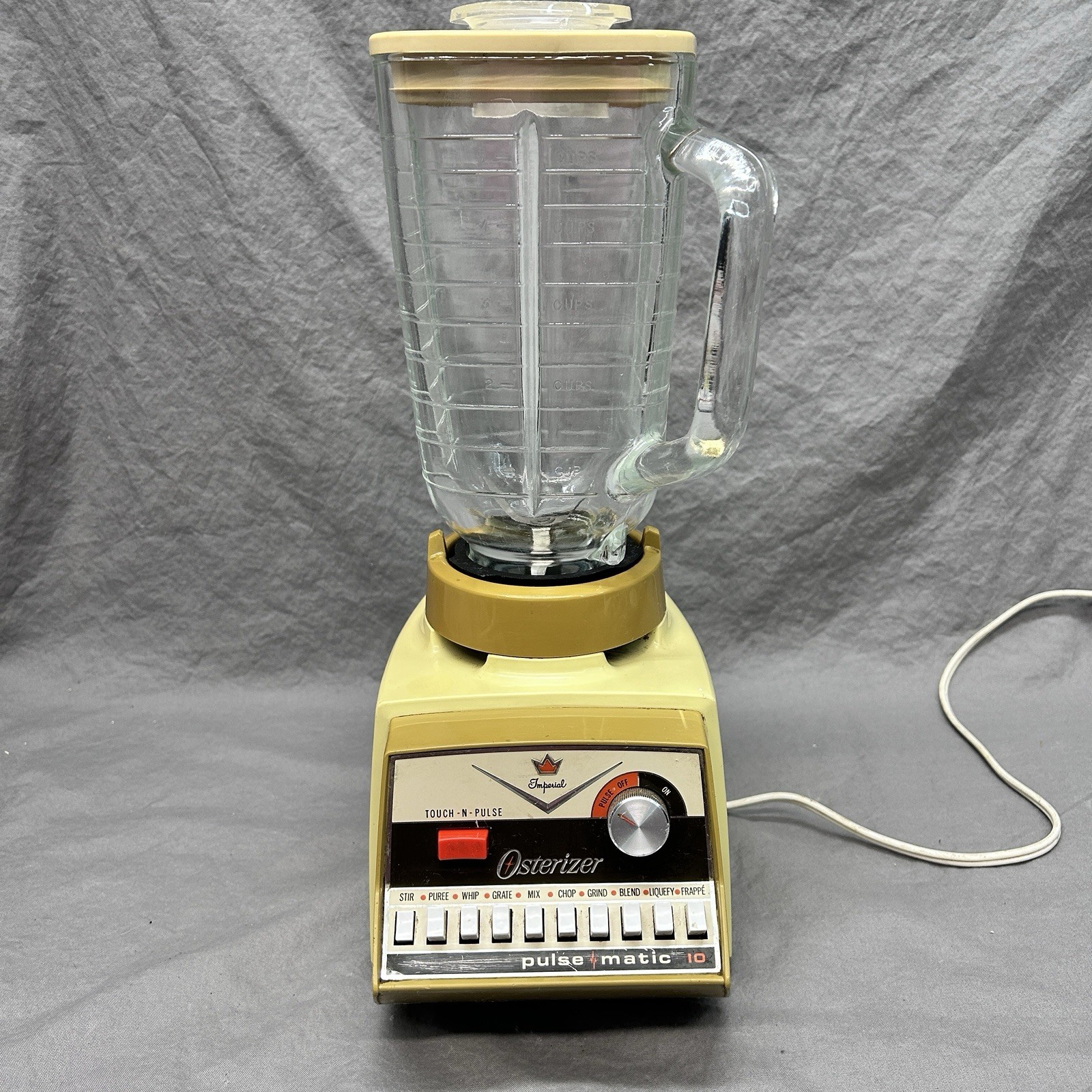Vintage 1970s Oster Osterizer Pulse o Matic 10 Blender Imperial Harvest gold Vintage 1970s Oster Osterizer Pulse o Matic 10 Blender Imperial Harvest gold