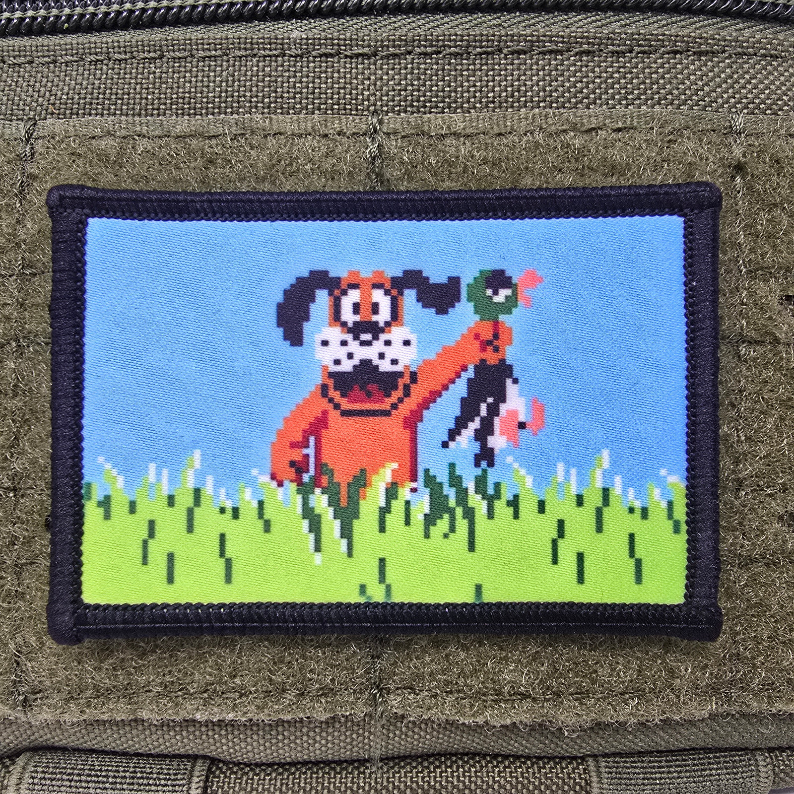 Duck Hunt Dog Morale Patch Tactical Military Army USA Flag Hook & Loop 002