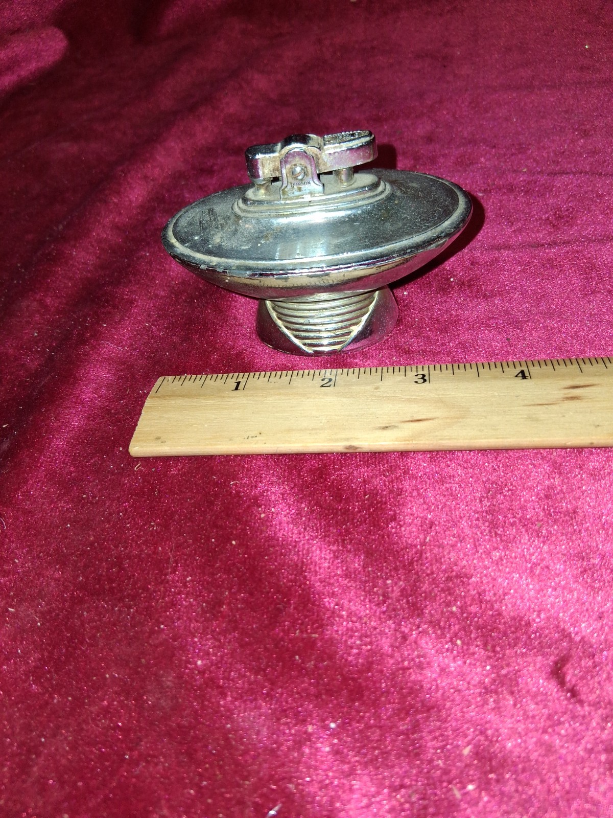 Vtg MCM Chrome V Shape Table Lighter Mid Century Modern Art Deco Atomic Desk