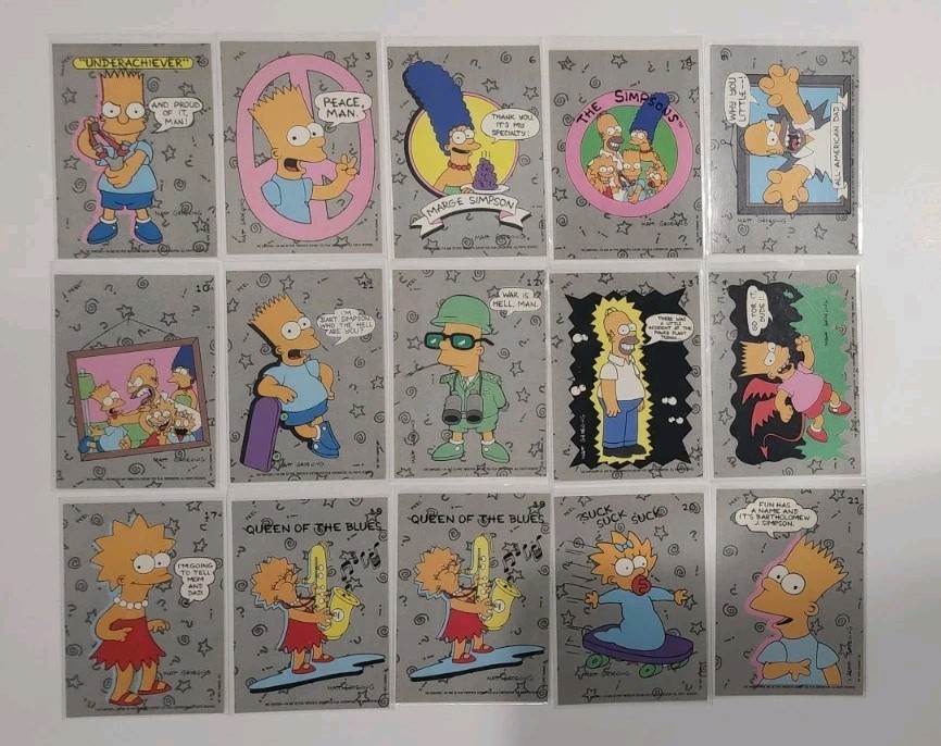1990 Topps Simpsons Sticker Lot (15/22 Partial Set) Unpeeled Vintage Bart Homer 1990 Topps Simpsons Sticker Lot (15/22 Partial Set) Unpeeled Vintage Bart Homer