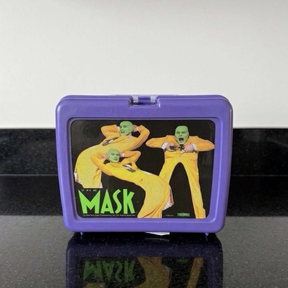 Vintage 1994 The MASK Plastic Lunchbox and Thermos Jim Carrey Movie Vintage 1994 The MASK Plastic Lunchbox and Thermos Jim Carrey Movie