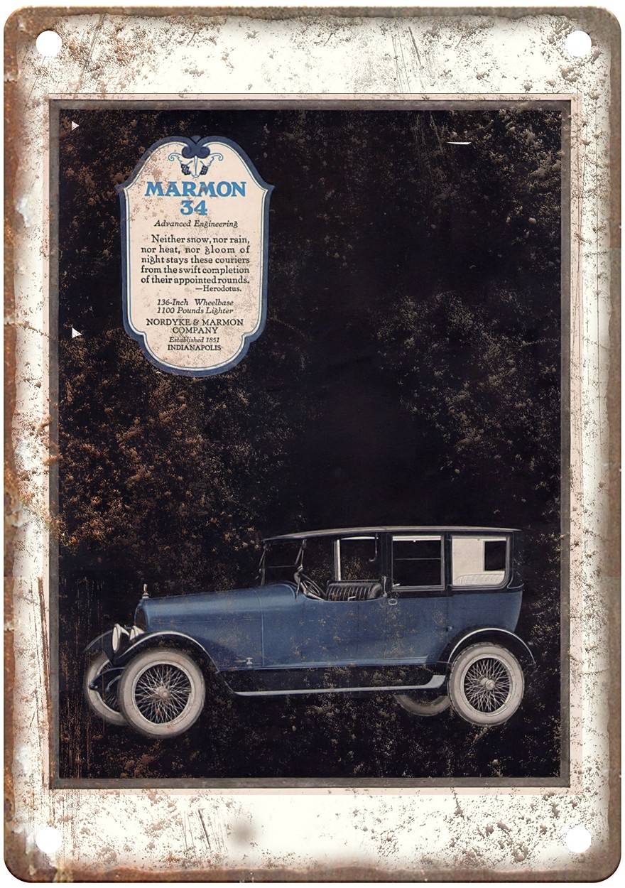 1918 Marmon Vintage Automobile Ad Retro Look Metal Sign AM8667 1918 Marmon Vintage Automobile Ad Retro Look Metal Sign AM8667