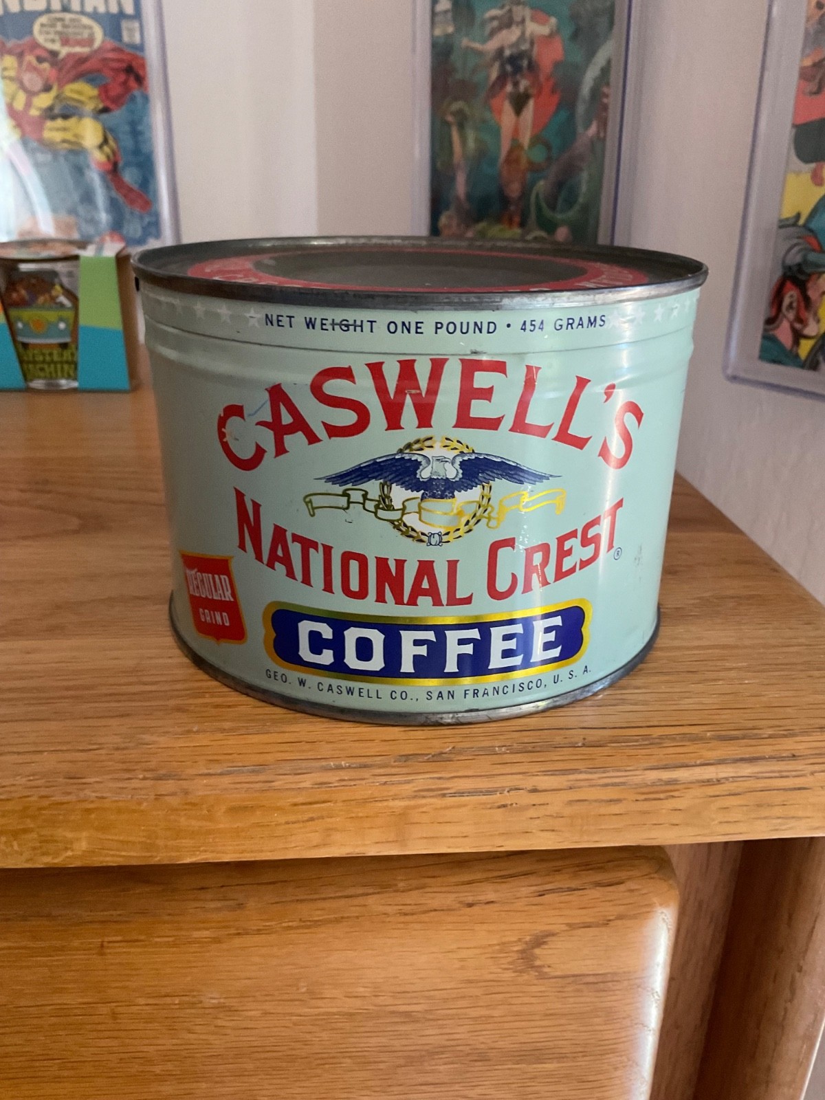 Caswell's National Crest Coffee Tin Never Opened 1960’s Caswell's National Crest Coffee Tin Never Opened 1960’s