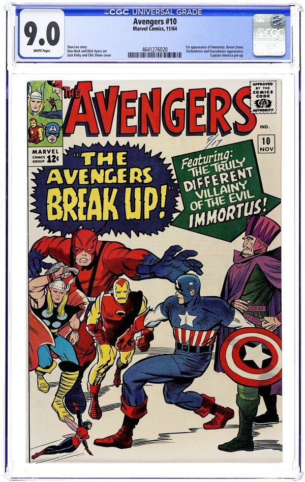 Avengers #10 (Marvel Comics 1964) CGC 9.0 1st Immortus App Silver Age Key Avengers #10 (Marvel Comics 1964) CGC 9.0 1st Immortus App Silver Age Key