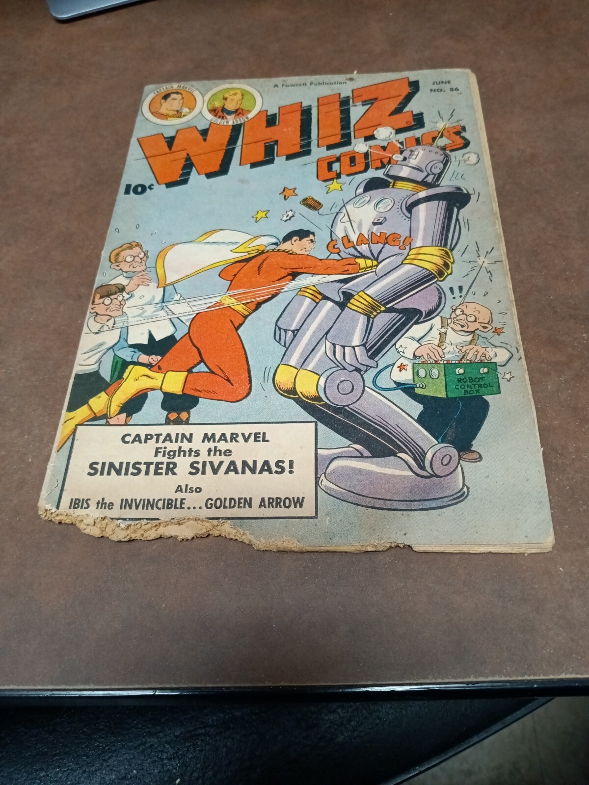 Whiz Comics 86 Fawcett 1947 Golden Age Shazam Captain Marvel Robot Sci-fi Cover Whiz Comics 86 Fawcett 1947 Golden Age Shazam Captain Marvel Robot Sci-fi Cover