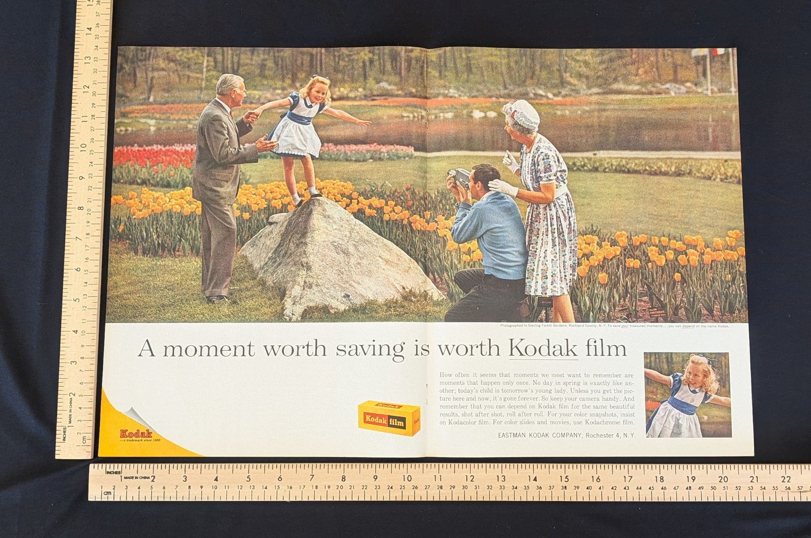 Vintage 1963 Kodak Kodak Film Color Print Ad Double Page Original Advertisement