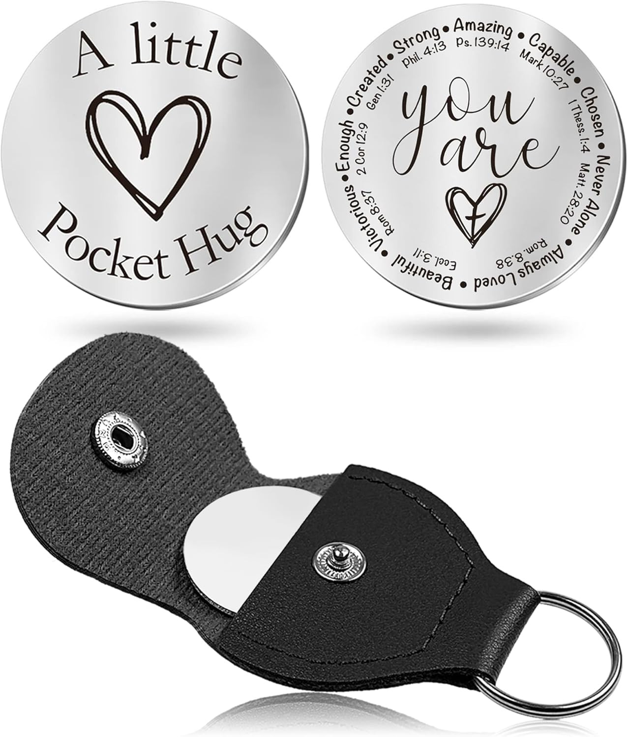 Pocket Hug Token Keychain Inspirational Gift for Men Women Family Friends