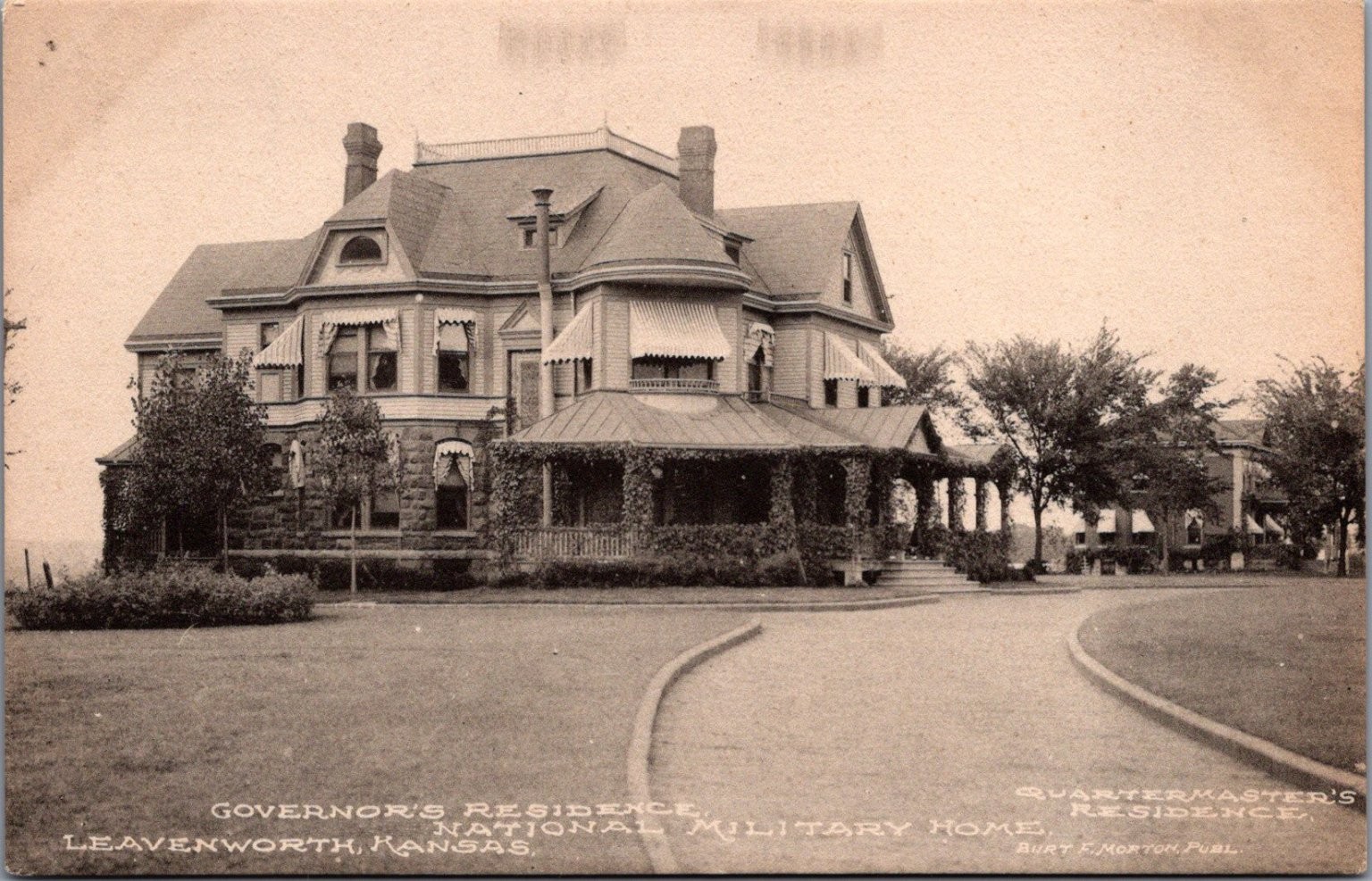 Leavenworth Kansas National Military Home Governor's Residence Postcard c1910s Leavenworth Kansas National Military Home Governor's Residence Postcard c1910s