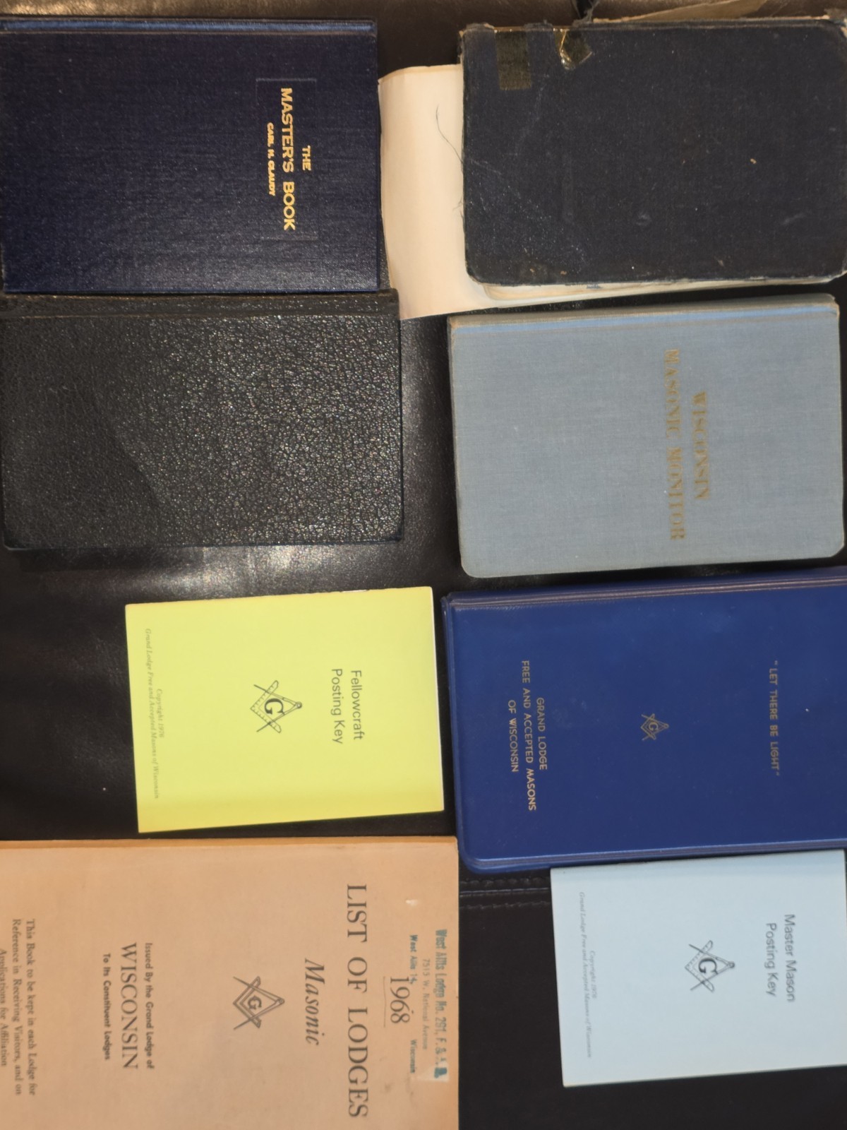 Vintage Masonic Books Lot Wisconsin Freemason Monitor Ritual Posting Keys 1949