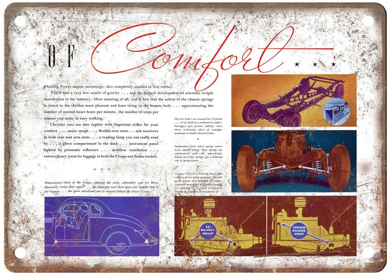 1938 Chrysler Royal Vintage Auto Ad Retro Look Metal Sign AM4940 1938 Chrysler Royal Vintage Auto Ad Retro Look Metal Sign AM4940