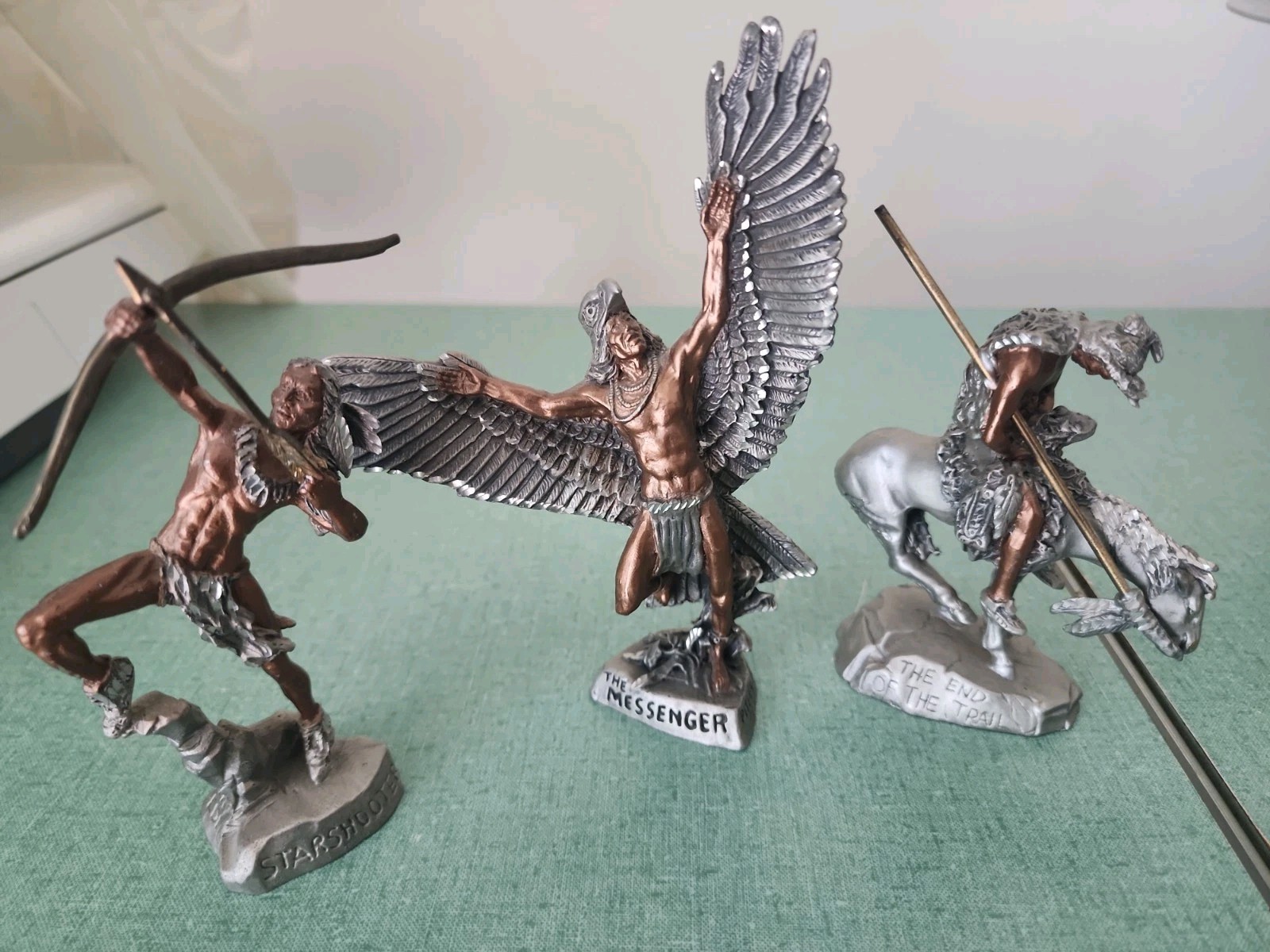 Lot Of 3 MASTERWORKS FINE PEWTER Starhooter Messenger The End Of The Trail 5\
