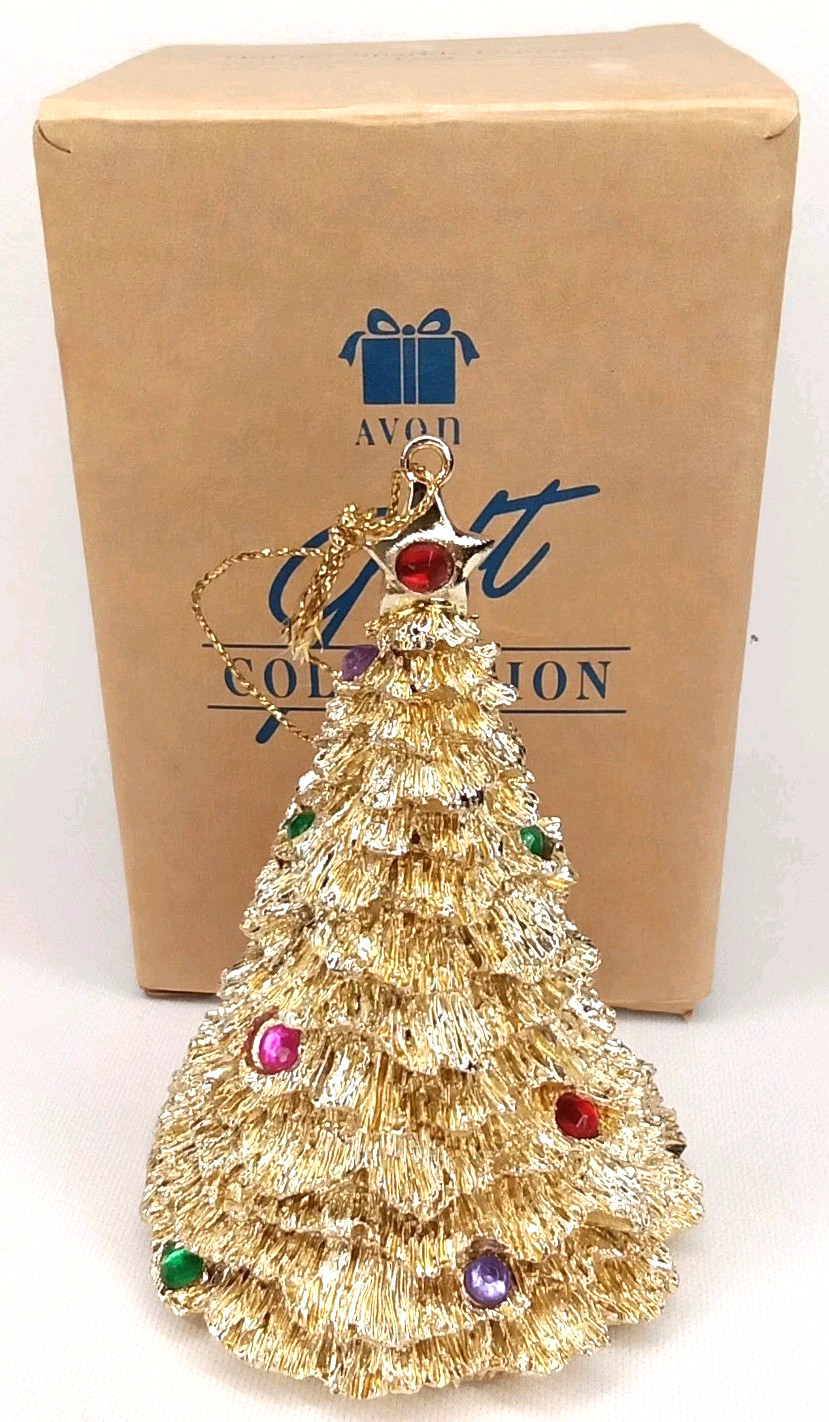 Vintage 1996 Avon Holiday Sparkle Tree Christmas Ornament With Original Box