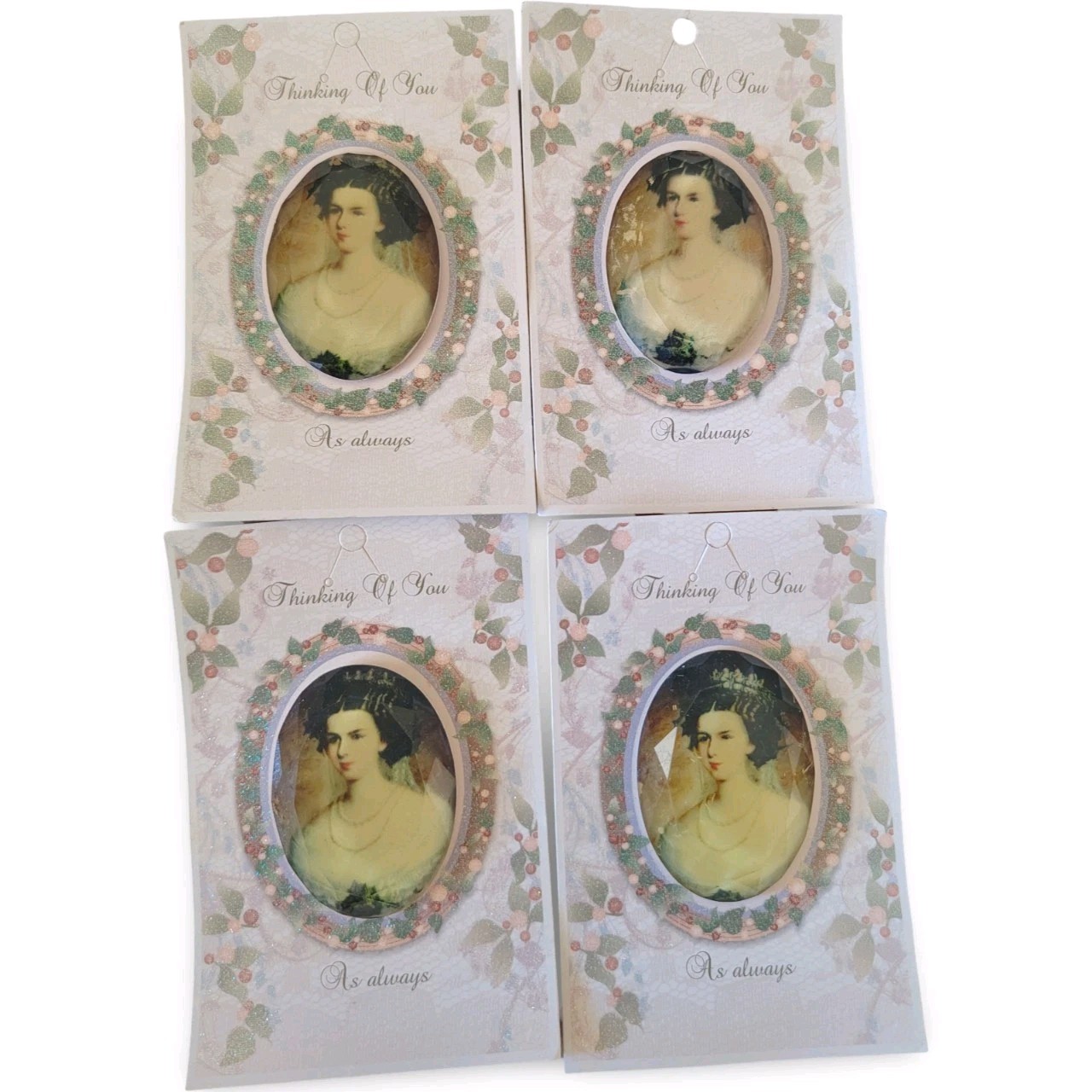  Set of 4 Vintage Victorian Portrait Cameo Cards Willow & Company Scotland