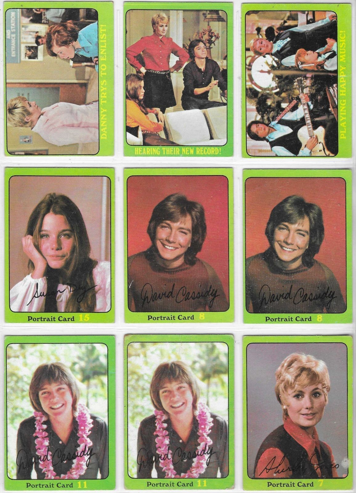 1971 TOPPS PARTRIDGE FAMILY (GREEN BORDER), LOT OF 29 CARDS POPULAR SET