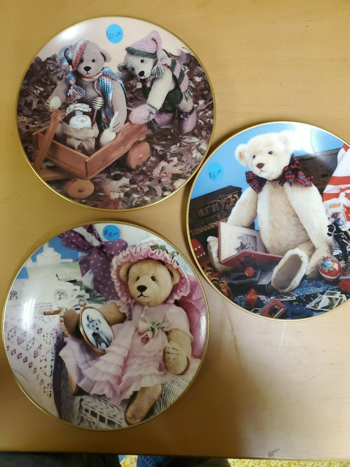 The Beverly Port Time Machine Teddies Collector Plates Gorham 3-Plate Set The Beverly Port Time Machine Teddies Collector Plates Gorham 3-Plate Set